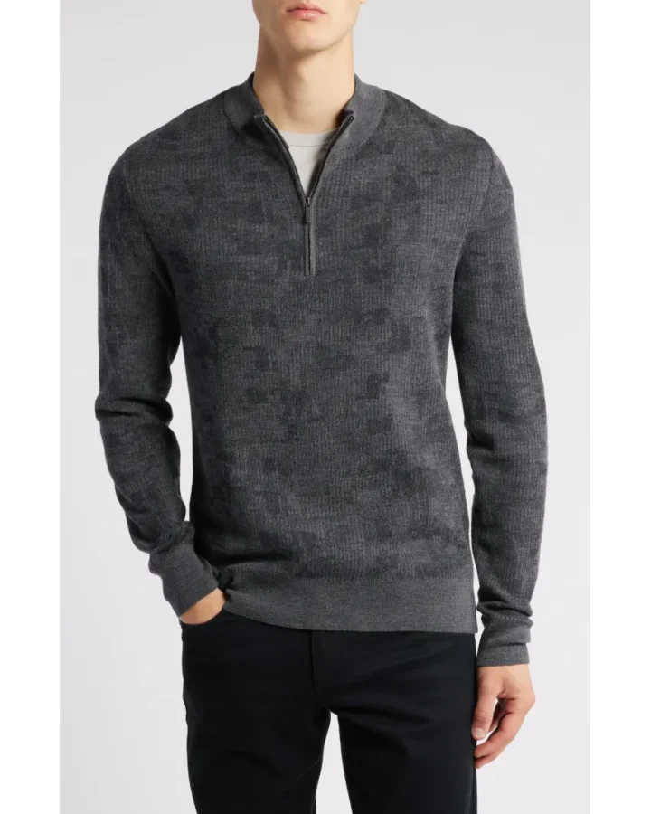 Ribbed Half Zip Pullover product image